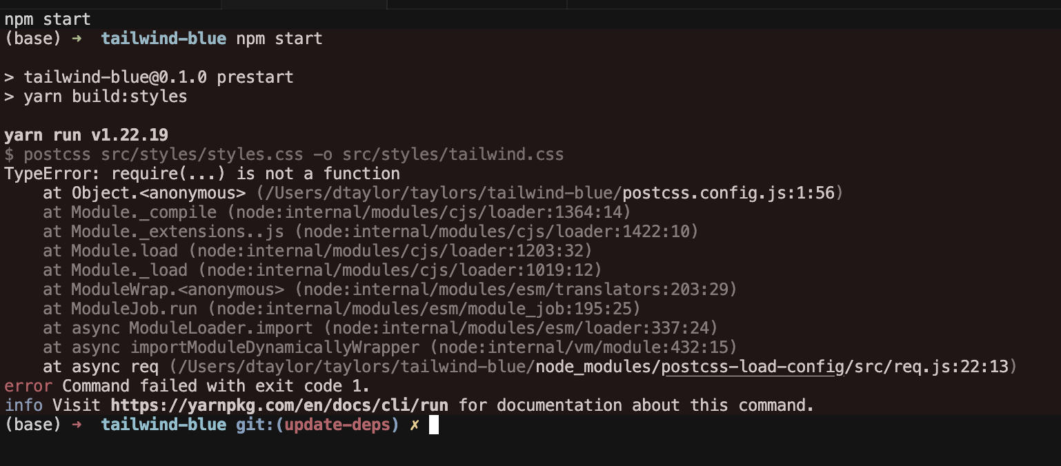 Cursor encountering postcss compilation error