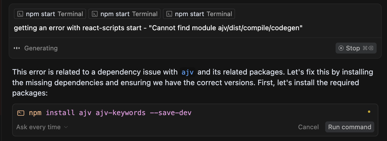 Cursor fixing purgecss function error